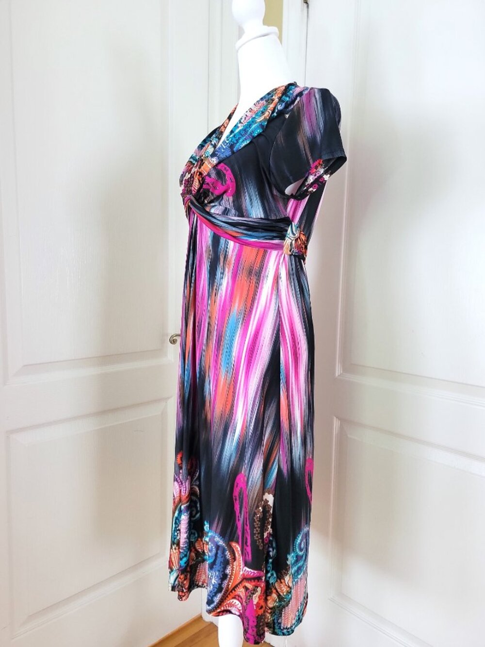 JUS D’ORANGE COLORFUL PRINT MODAL DRESS - Picture 5 of 9